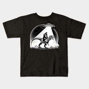 Bigfoot Shirt, Funny Bigfoot TShirt, UFO Shirt, Gift for Dad, Alien Tee, Dinosaur Tee, Bigfoot Graphic Tee, Campfire Shirt, Sasquatch Tee Kids T-Shirt